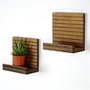 Hanah Home Raf263 Estantería de pared de nogal (2 piezas)